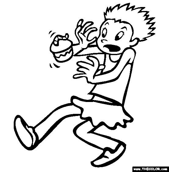 Worm On Cupcake Coloring Page