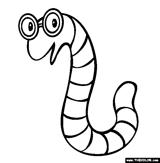 Worm Coloring Page
