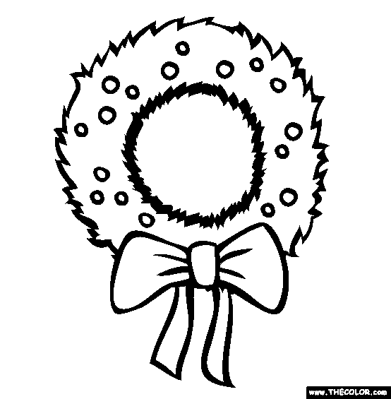 Christmas Wreath Online Coloring Page