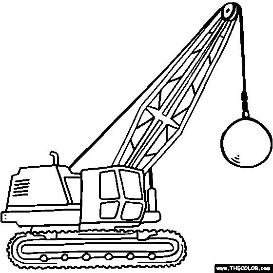 Wrecking Ball Crane Online Coloring Page