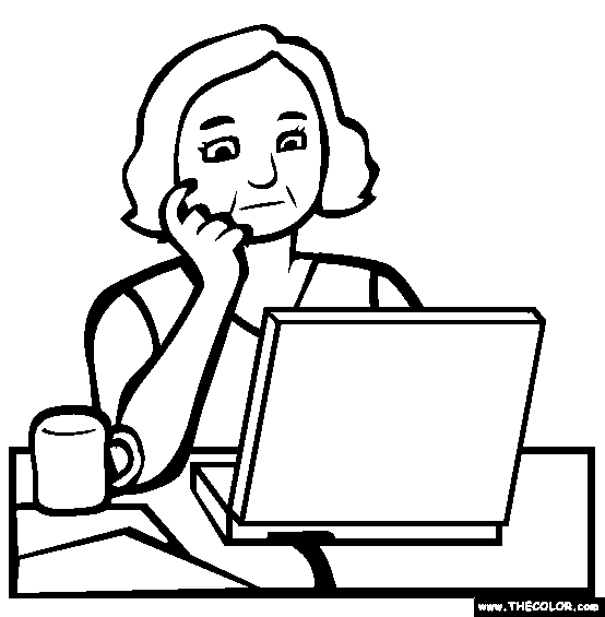 Writer Coloring Page