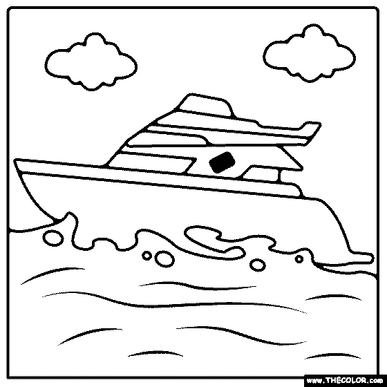 Yacht Coloring Page
