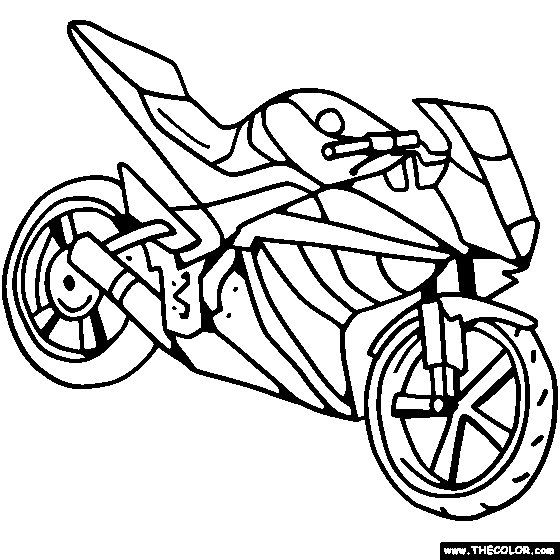 Yamaha Sportbike Motorcycle Online Coloring Page