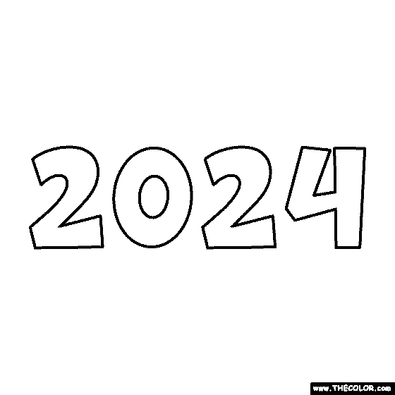 Year 2024 Coloring Page