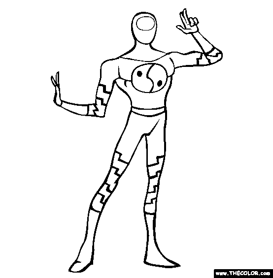 Ying Yang Man Coloring Page