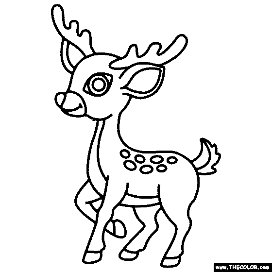 Young Deer Buck Coloring Page