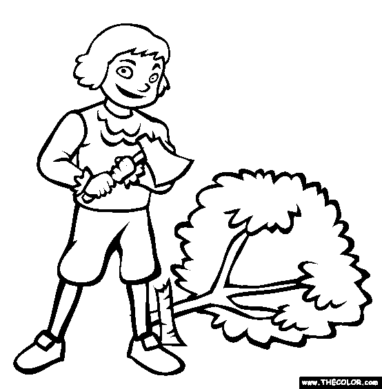 Young Washington Coloring Page