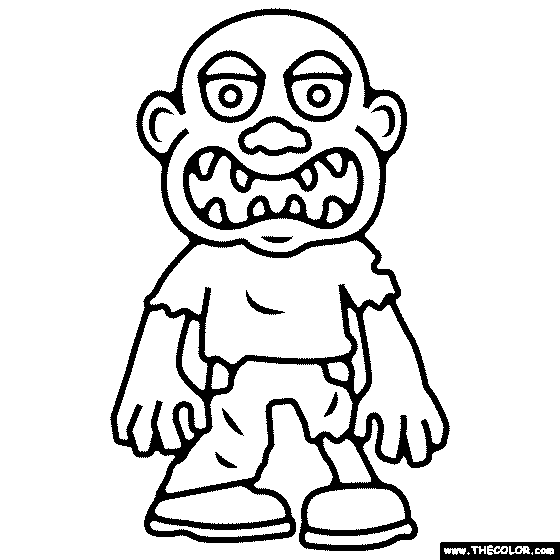 Zombie Coloring Page