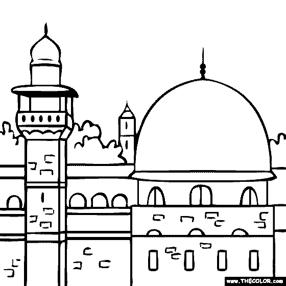 Al-Aqsa Mosque al-Masjid al-Aqsa Coloring Page