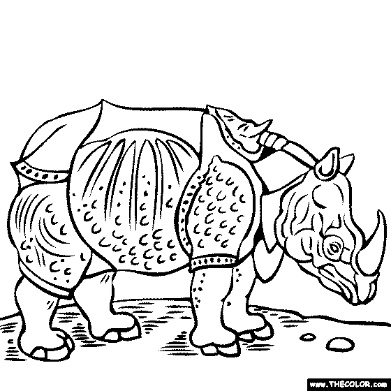 Albrecht Durer - rhinoceros Painting Coloring Page
