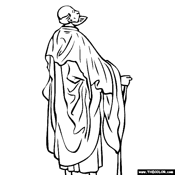 Albrecht Durer - study of drapery Coloring Page