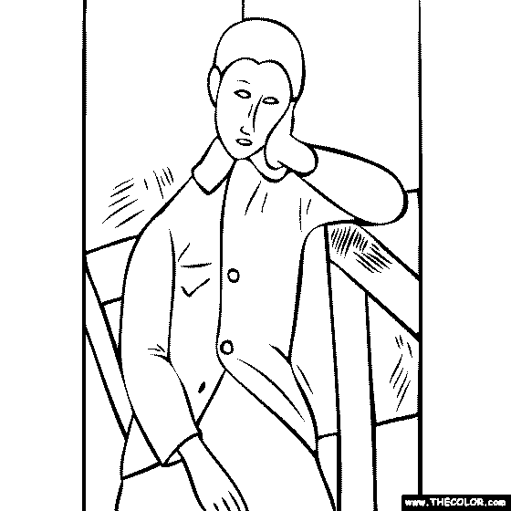 Amedeo Modigliani - The Boy painting Coloring Page