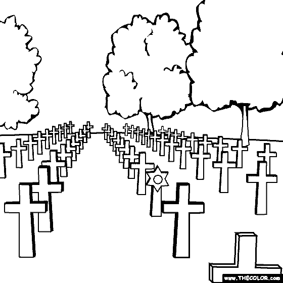 Normandy American Cemetery Coloring Page