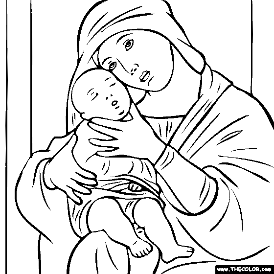 Andrea Mantegna - Virgin and Child Coloring page