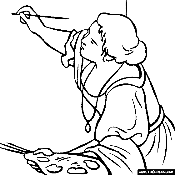 Artemisia Gentileschi - Allegoria Coloring Page