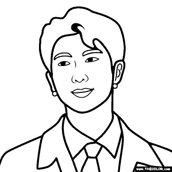 BTS - RM Kim Nam-Joon Coloring Page