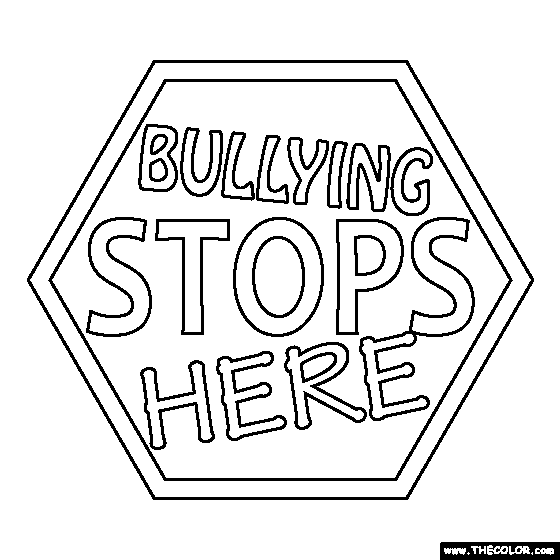 Bullying Stops Here Coloring Page