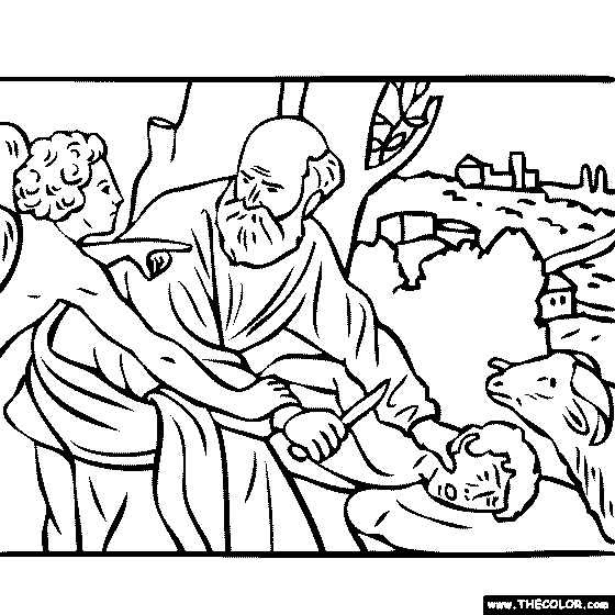Caravaggio - The Sacrifice of Isaac Coloring Page