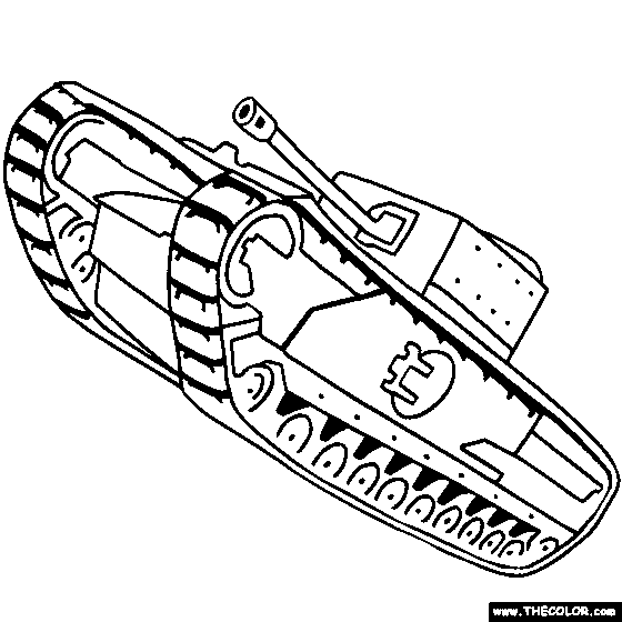 Churchill Tank Online Coloring Page