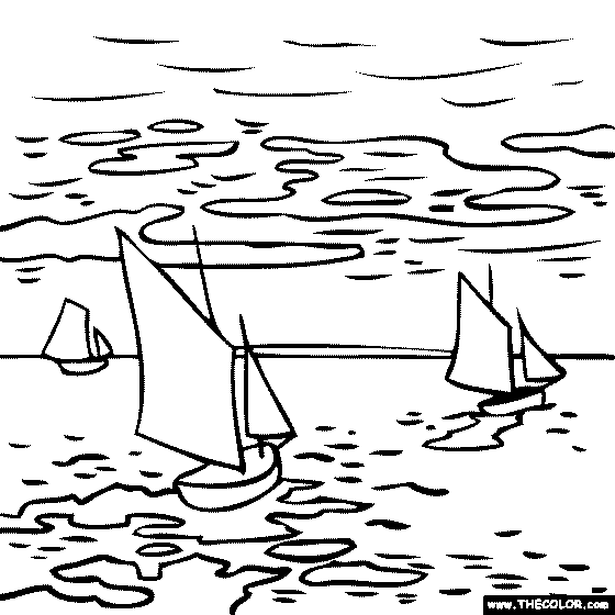 Claude Monet -Landscape painting coloring page