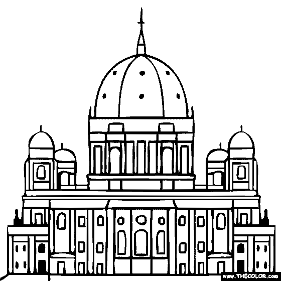 Berlin Cathedral Berliner Dom Church Coloring Page