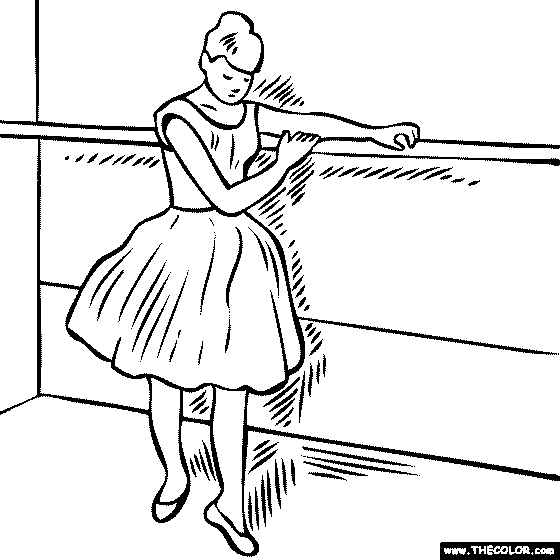 Edgar Degas - Dancer at the Barre Coloring Page
