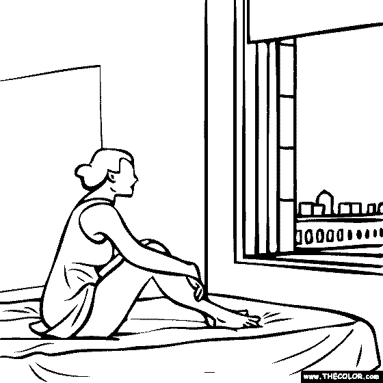 Edward Hopper - Morning Sun painting Coloring Page