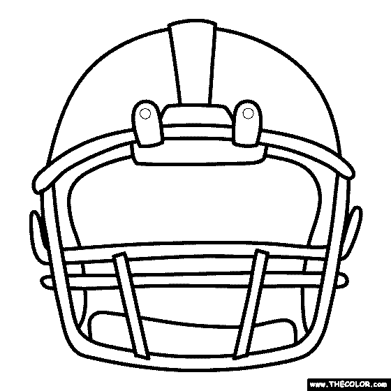 Football Helmet (Front) Coloring Page