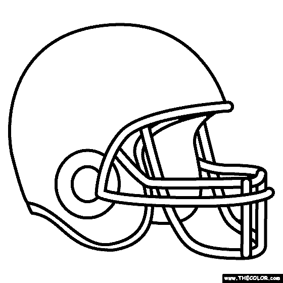 Football Helmet (Side) Coloring Page