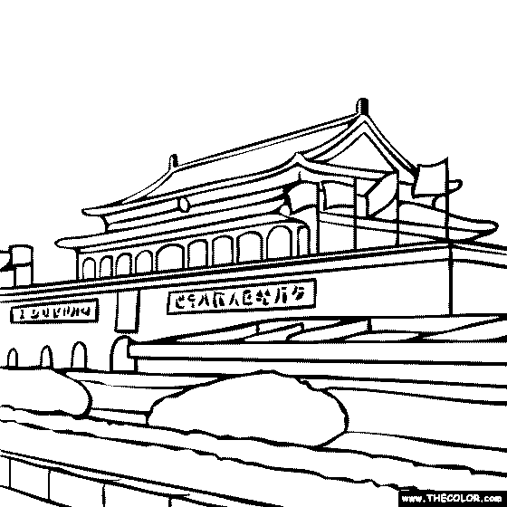 Forbidden City, Beijing, China coloring page
