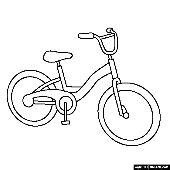 Girls Bike Coloring Page