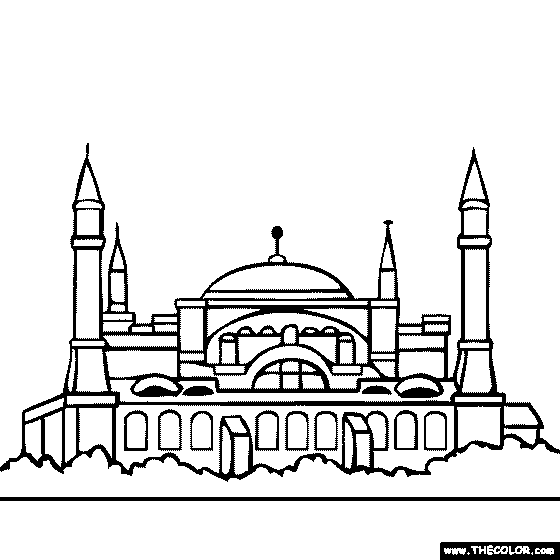 Hagia Sophia - Istanbul, Turkey coloring page