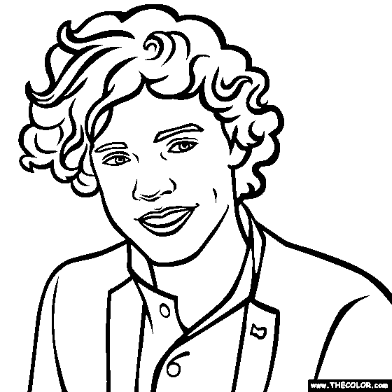 Harry Styles One Direction Coloring Page