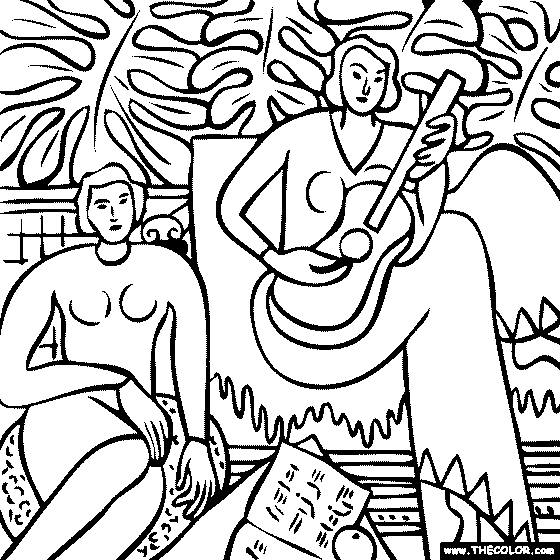 Henri Matisse - La Musique Coloring Page