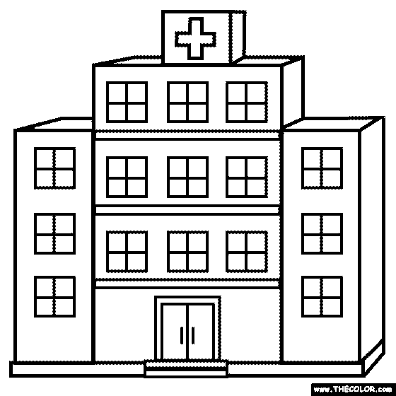 Hospital Coloring Page