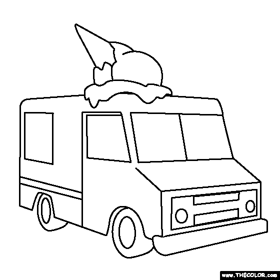 Ice Cream Truck Coloring Page