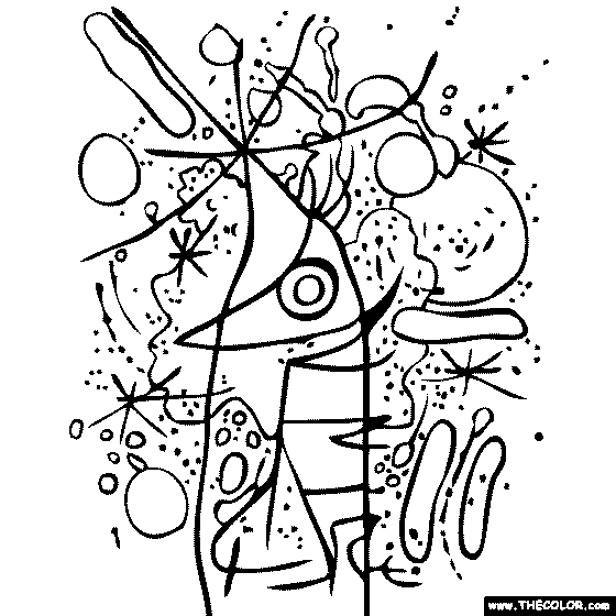 Joan Miro - Singing Fish Coloring Page