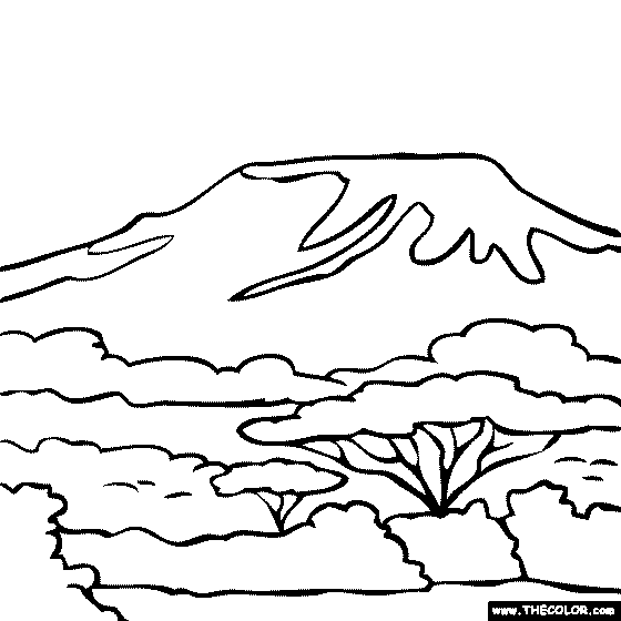 Mount Kilimanjaro, Tanzania coloring page