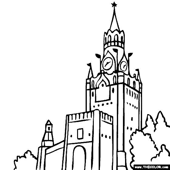 Kremlin - Moscow, Russia coloring page