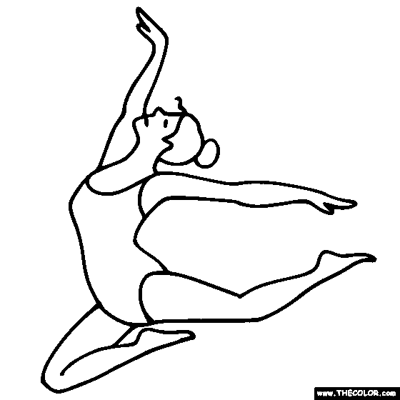 Leaping Ballerina Coloring Page