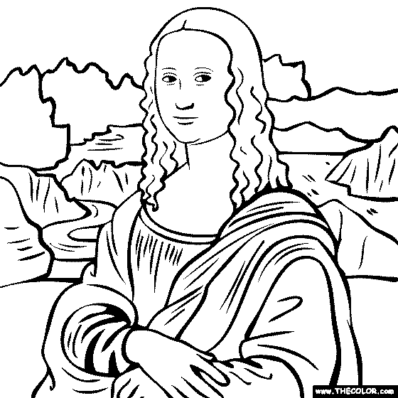 Mona Lisa Coloring Page For Kids How To Draw Mona Lisa Printable Step By Step Drawing Sheet