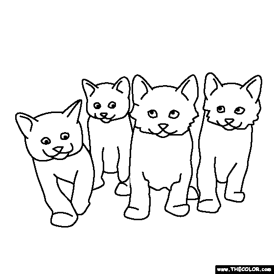 Litter of Kittens Coloring Page