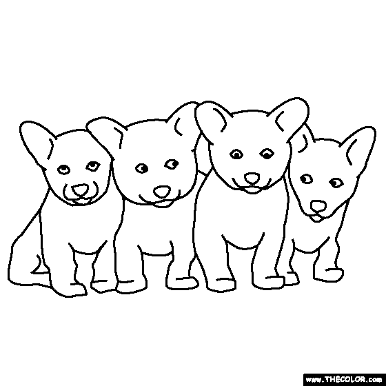 Litter of Puppies Coloring Page