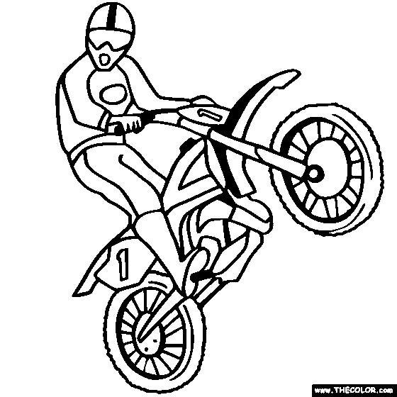 Motorcross Bike Online Coloring Page 