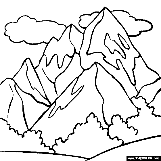 Mountain coloring page