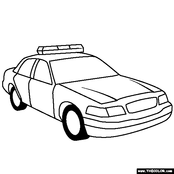 Police Car Coloring Page