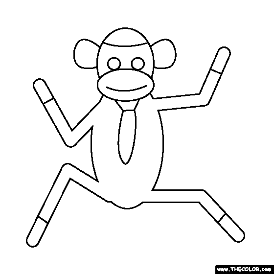 Sock Monkey Coloring Page