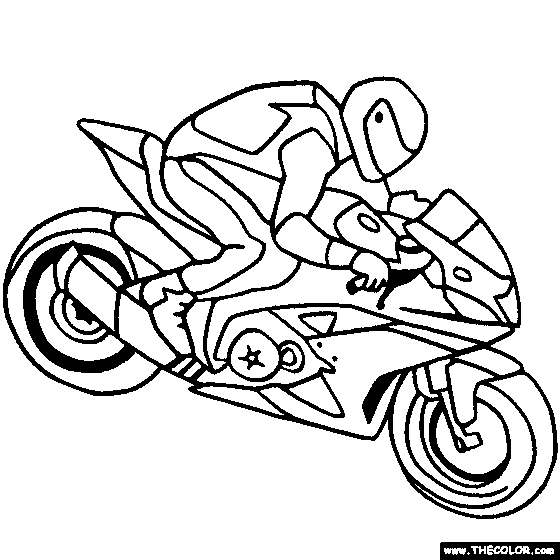 SportBike Racing Motorcycle Coloring Page