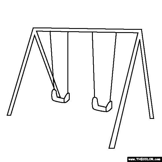 Swing Set Coloring Page