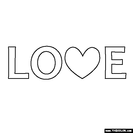 The Word Love Coloring Page